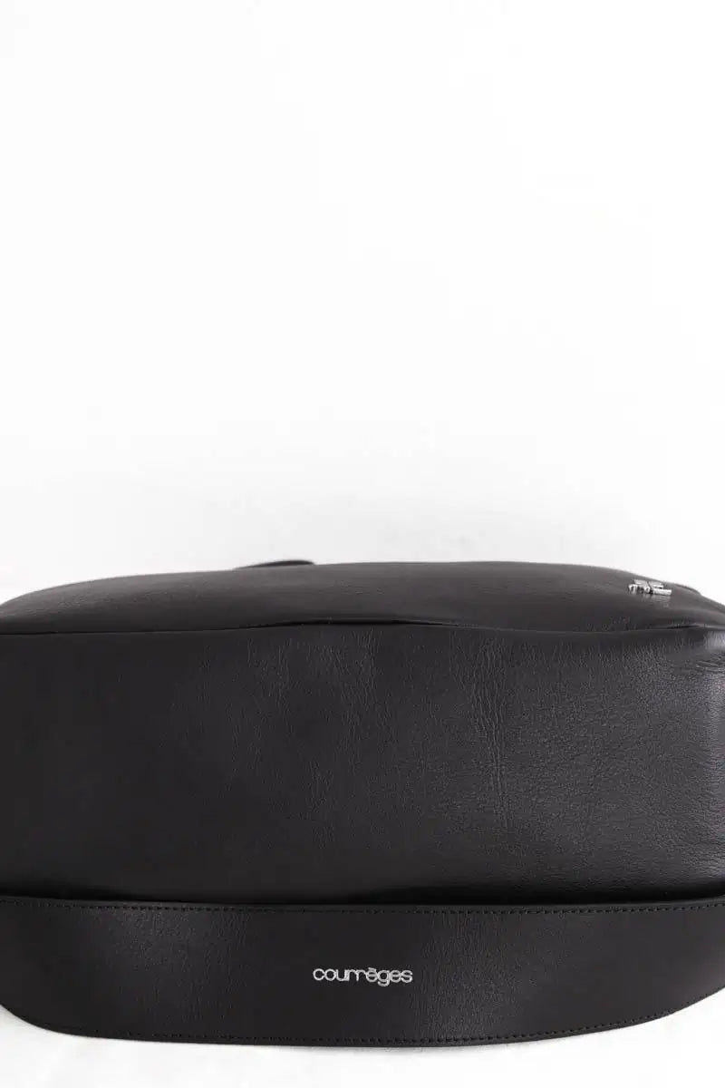 Sac porté épaule Courrèges Three Sixty Medium Noir en Cuir