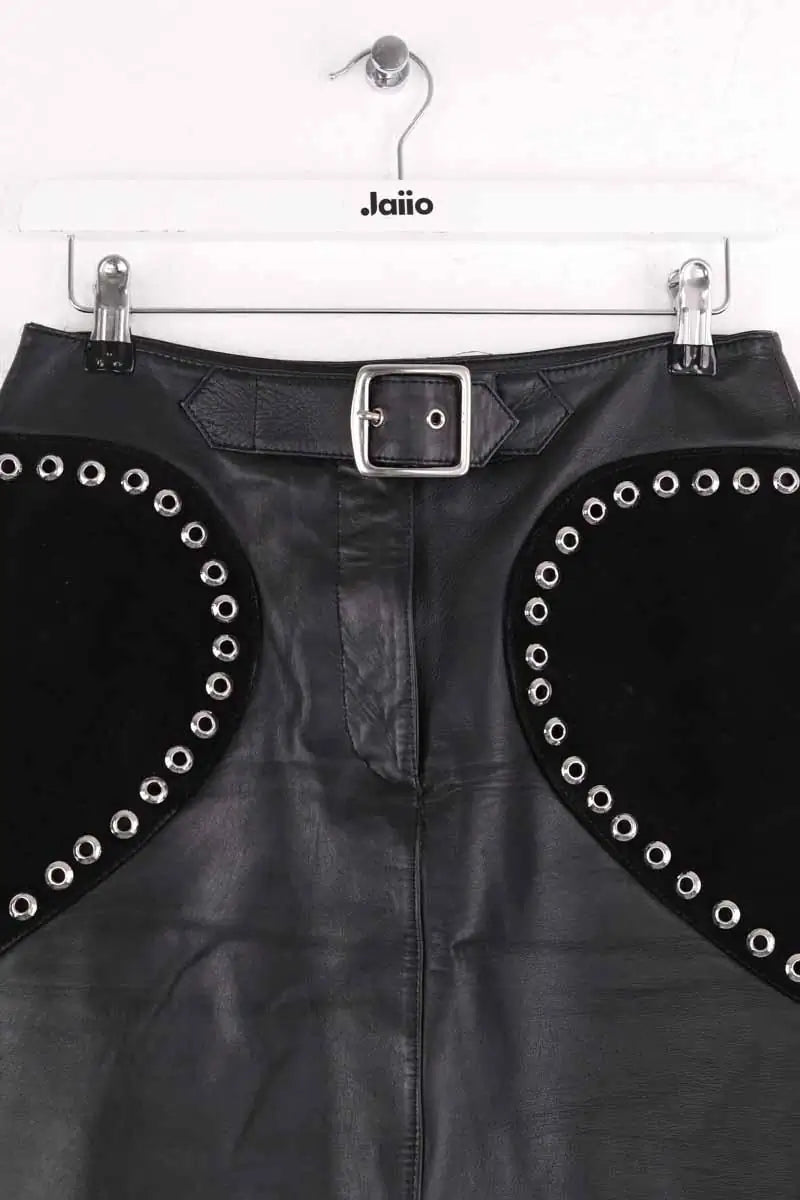 Mini jupe Maje Noir en Cuir