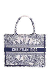 Cabas Dior Book tote medium Bleu en Tissu - Seconde Main