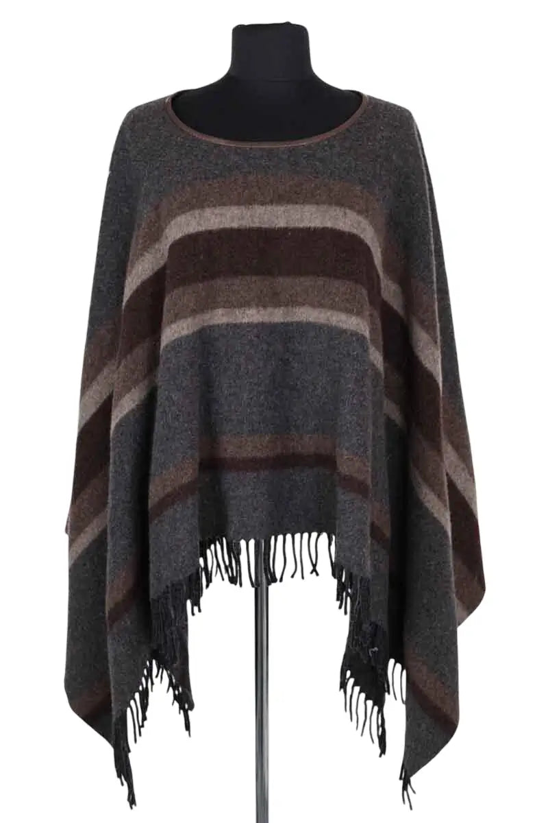 Poncho Sandro Other Gris en Laine, taille TU - Seconde Main