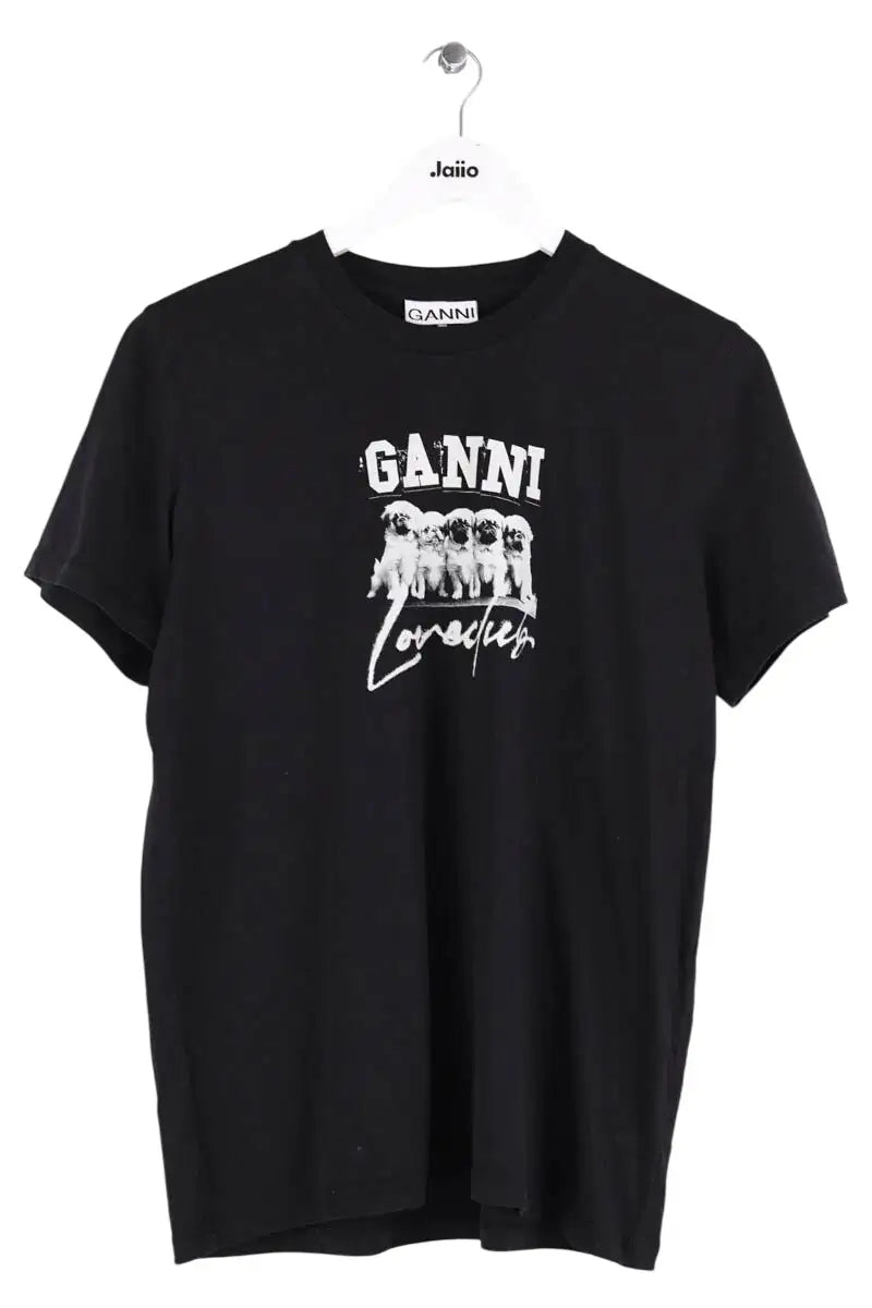 T-shirt Ganni Noir en Coton, taille M - Seconde Main