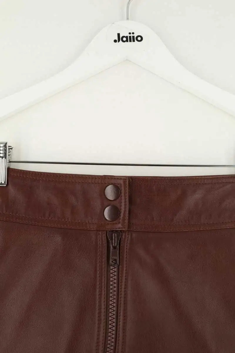 Jupe Claudie Pierlot Bordeaux en Cuir