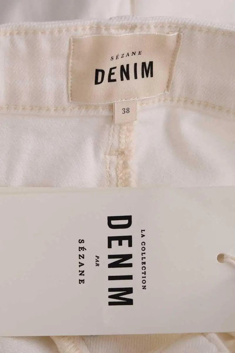 Mini short Sézane Le summer Ecru en Coton