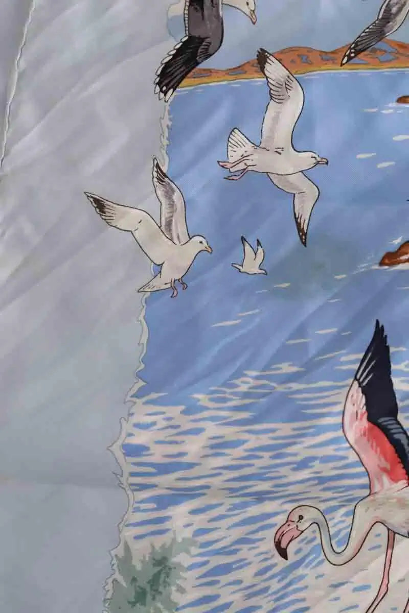 Carré Hermès La vie précieuse de la méditerranée Bleu en Soie