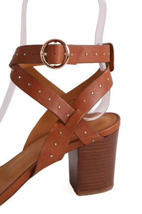 Talons Sézane Camel en Cuir