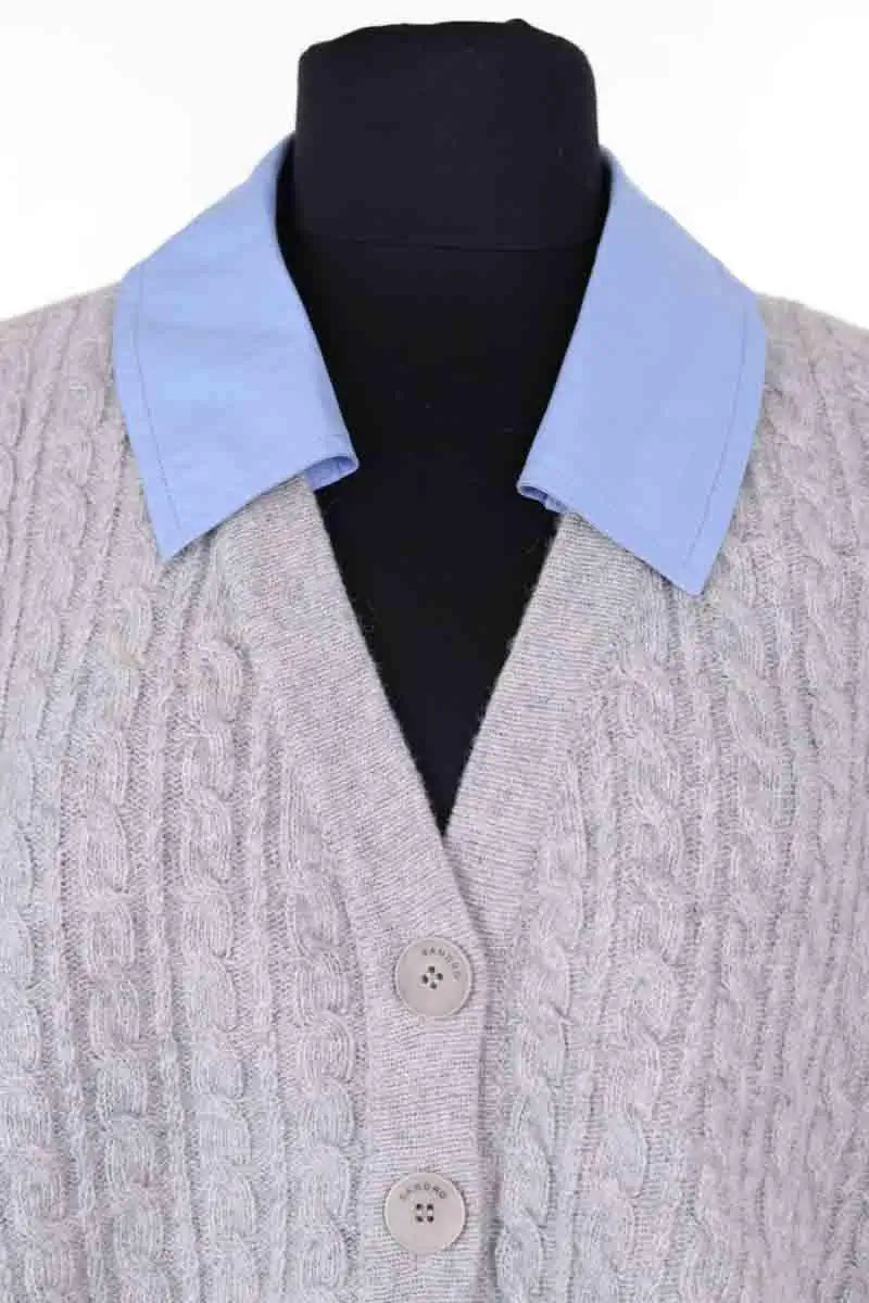 Cardigan Sandro Gris en Laine