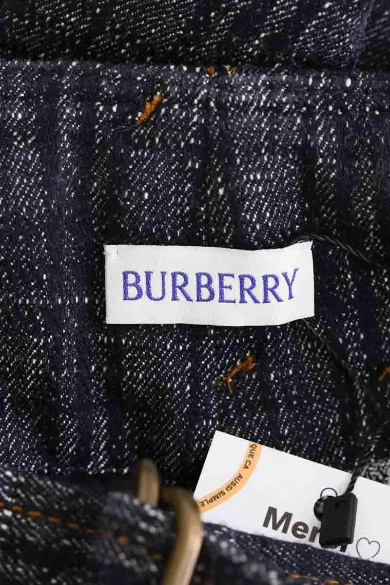 Pantalon large Burberry Bleu en Coton