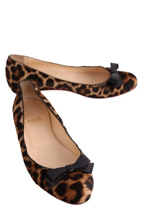 Ballerines Christian Louboutin Marron en Cuir