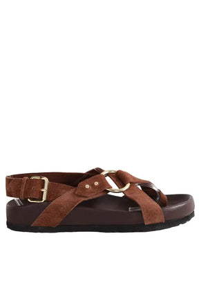 Sandales Soeur Marron en Daim, taille 36 - Seconde Main