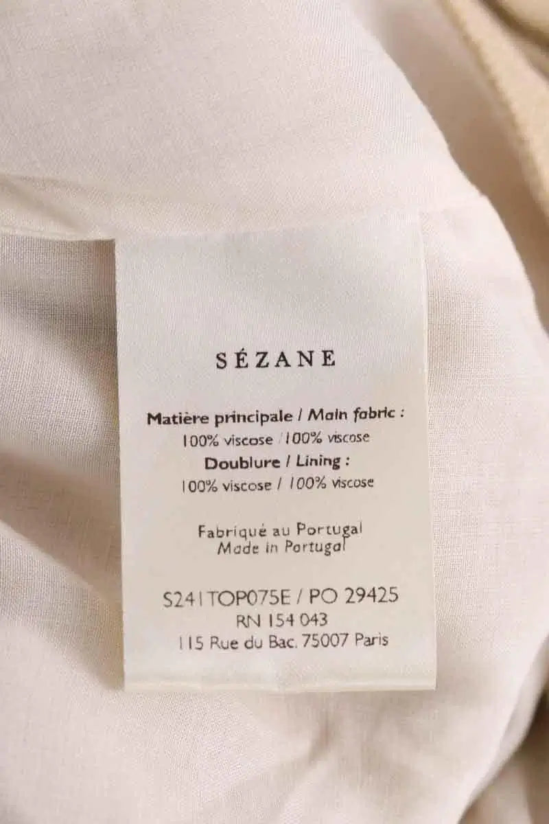 Top sans manche Sézane Beige en Viscose