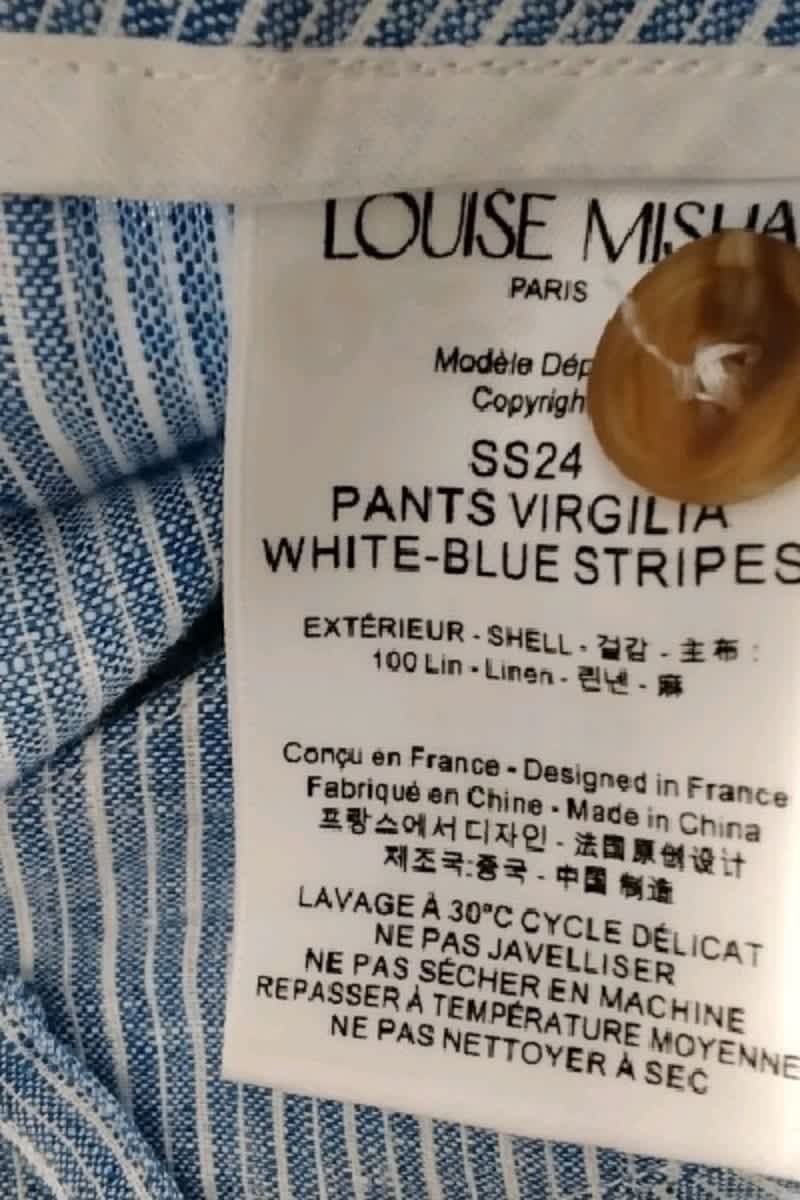 Pantalon large Louise Misha  Bleu
