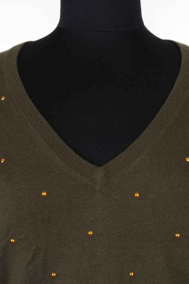 Pull Essentiel Antwerp Kaki en Coton