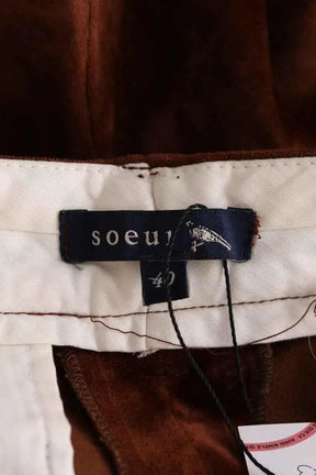 Pantalon droit Soeur Marron en Velours