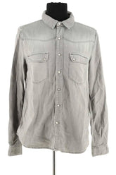 Chemise Ba&Sh Gris en Coton, taille S - Seconde Main