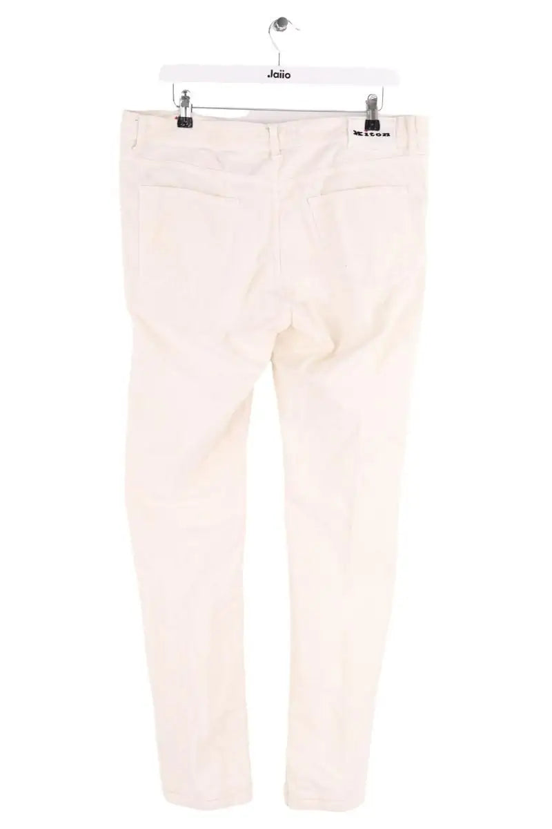 Pantalon droit Kiton Blanc en Coton