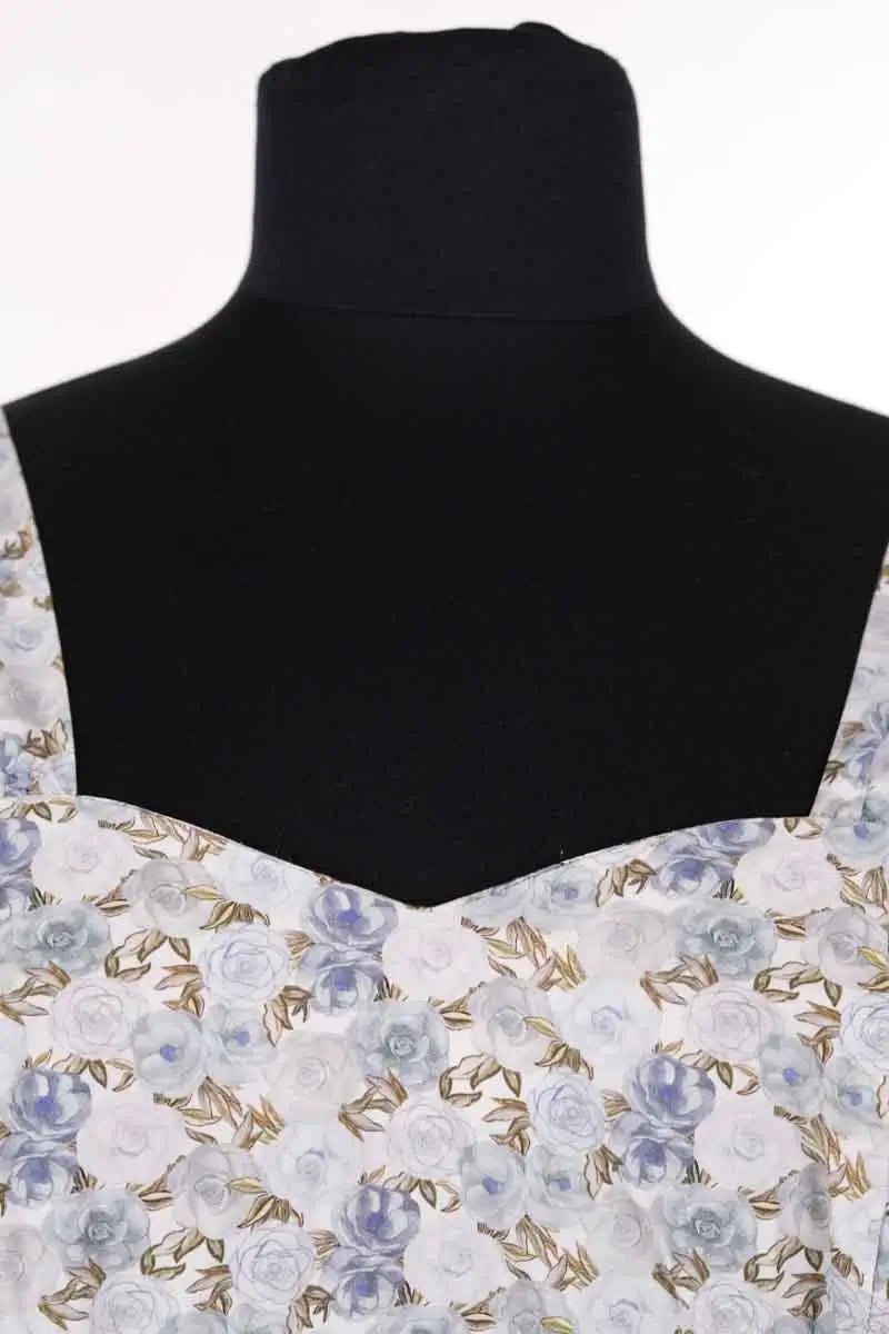 Robe Rouje Bleu en Coton