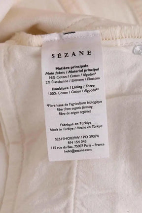Mini short Sézane Le summer Ecru en Coton