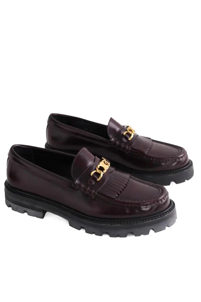 Mocassins Celine Margaret Bordeaux en Cuir