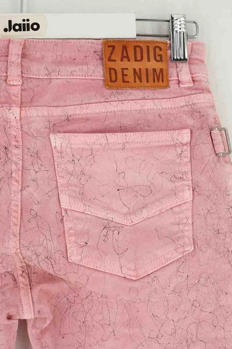 Jean droit Zadig & Voltaire Rose en Coton