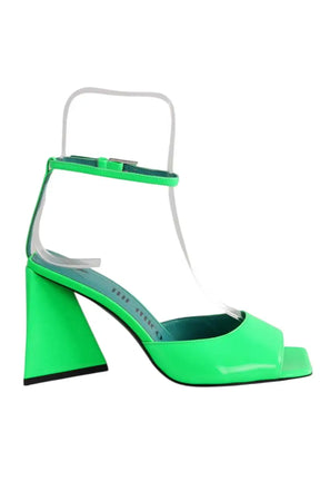 Talons The Attico PIPER SANDAL Vert en Cuir, taille 38 - Seconde Main