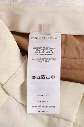 Pantalon large Vanessa Bruno Ecru en Synthétique