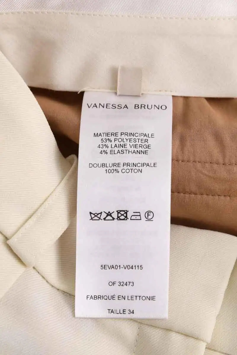 Pantalon large Vanessa Bruno Ecru en Synthétique