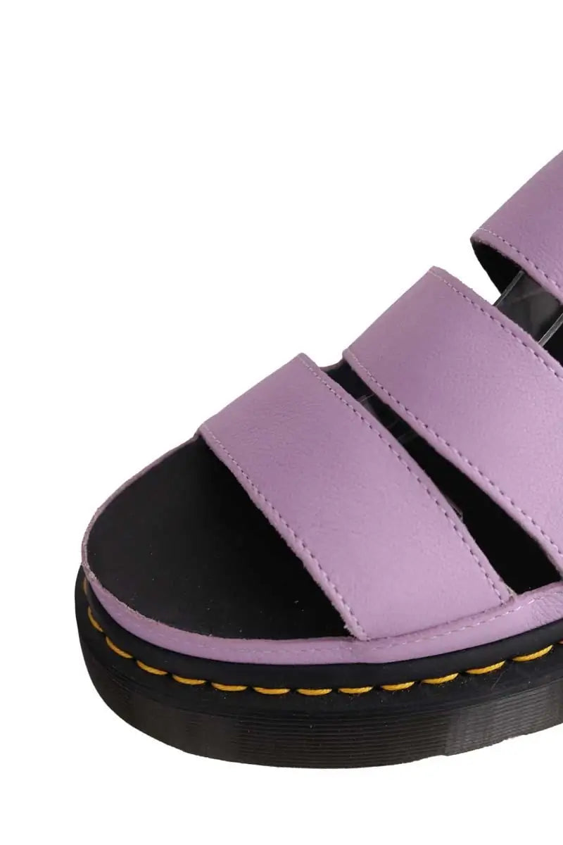 Mules Dr. Martens Violet en Cuir