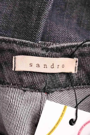 Jean droit Sandro Anthracite en Coton
