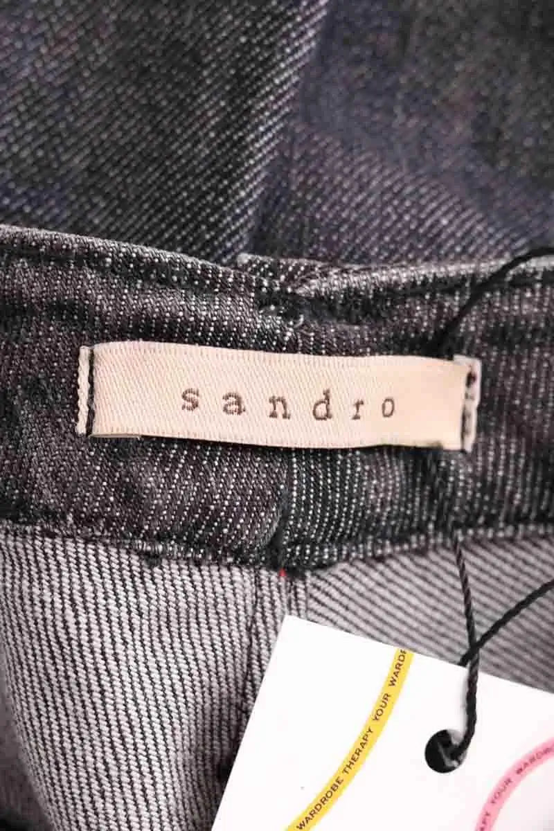 Jean droit Sandro Anthracite en Coton