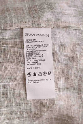 Chemise Zimmermann Kaki en Lin