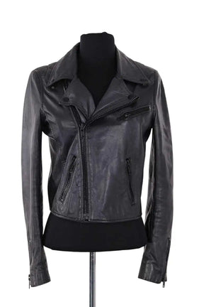 Veste Maje Noir en Cuir, taille S - Seconde Main
