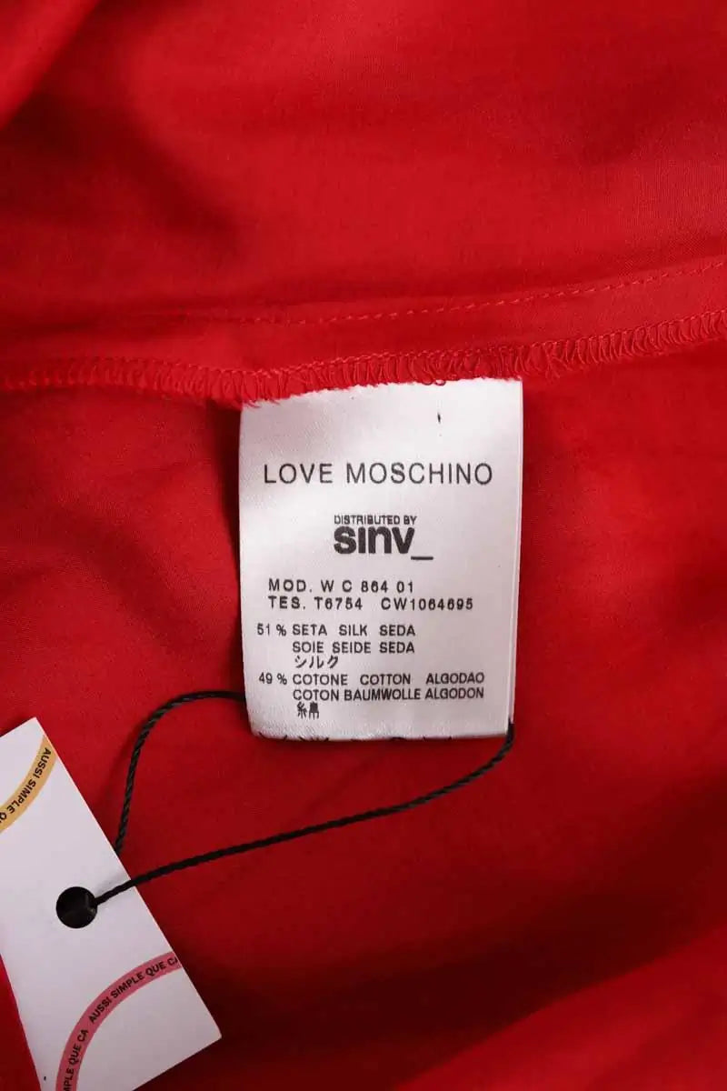 Top sans manche Moschino Rouge en Soie