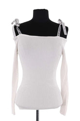 Top Sandro Blanc en Synthétique, taille S - Seconde Main