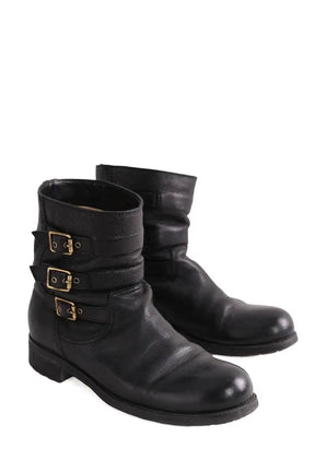 Boots à boucles Jimmy Choo Noir en Cuir