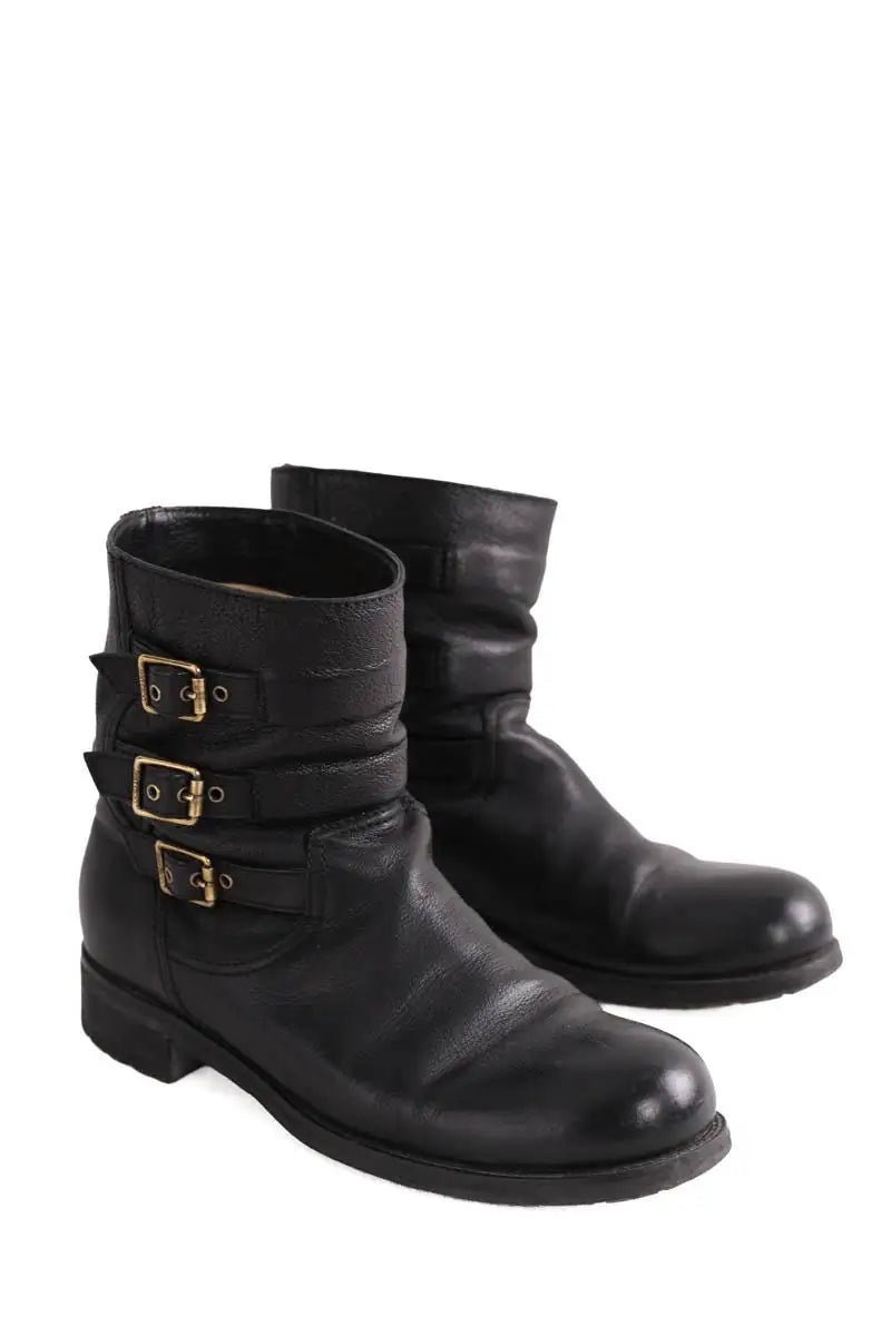 Boots à boucles Jimmy Choo Noir en Cuir