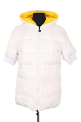 Doudoune Moncler Blanc en Fourrure, taille L - Seconde Main