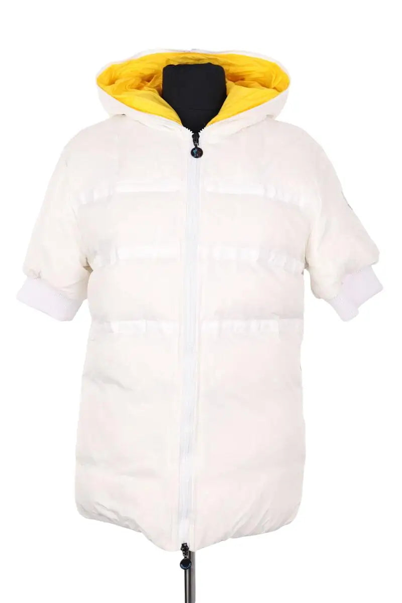 Doudoune Moncler Blanc en Fourrure, taille L - Seconde Main