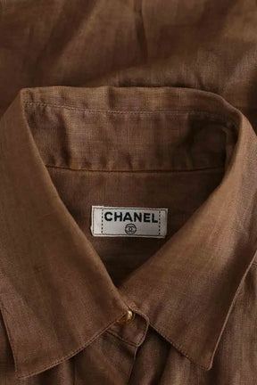 Chemise Chanel Marron en Lin