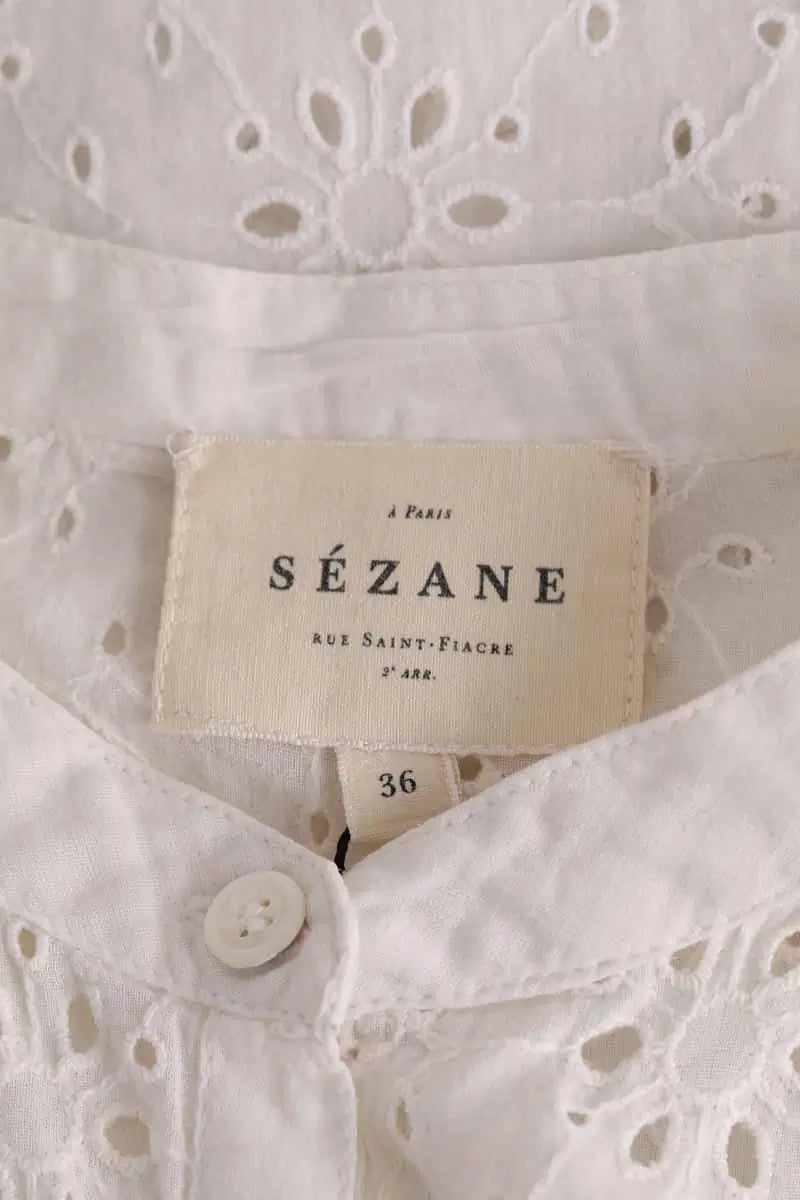 Blouse Sézane Blanc en Coton