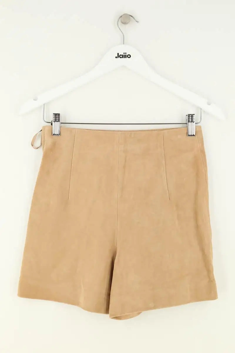 Mini short Sézane Camel en Cuir