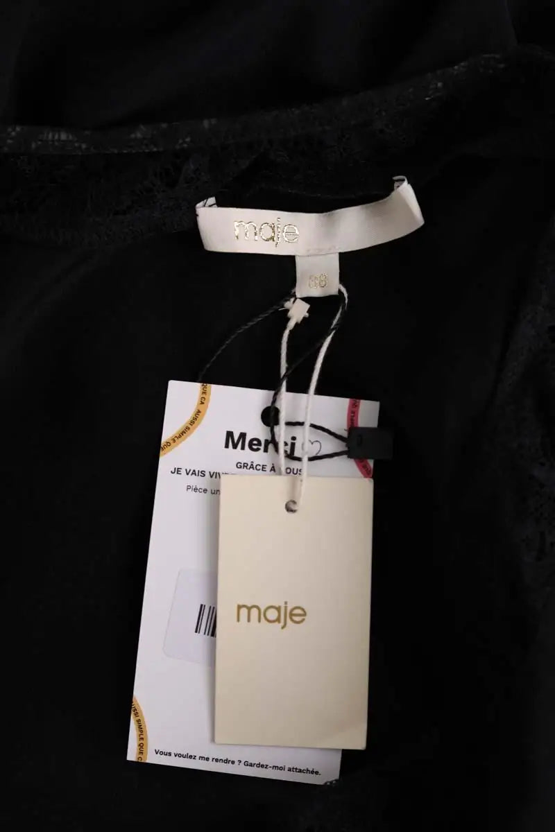 Robe Maje Noir en Soie