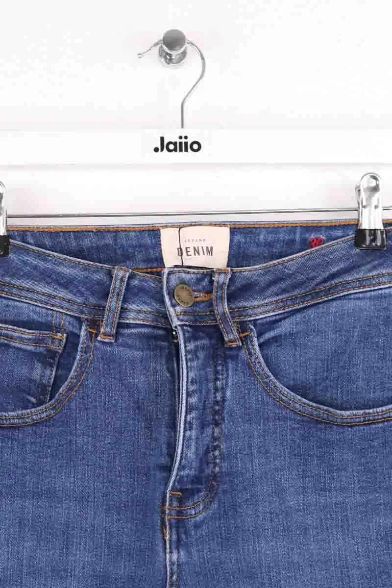 Jean slim Sézane Bleu en Coton