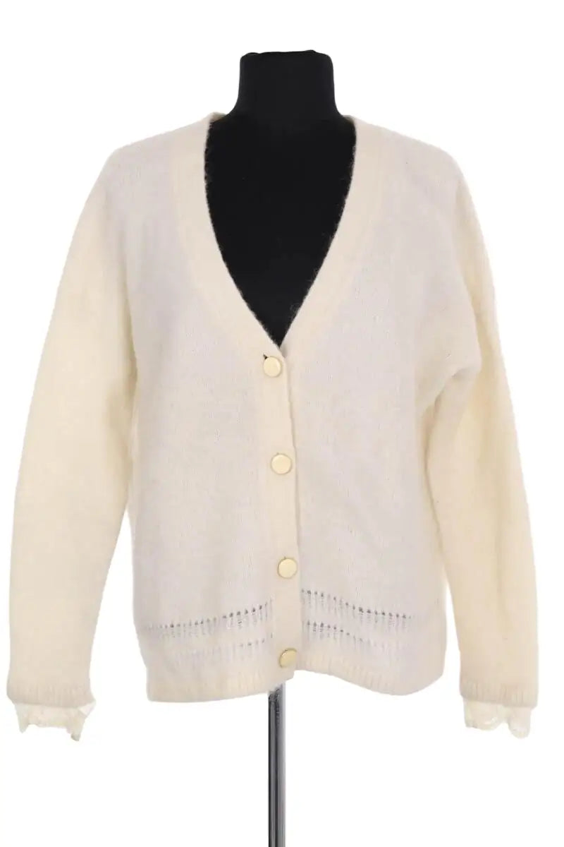 Cardigan Sézane Ecru en Synthétique, taille M - Seconde Main
