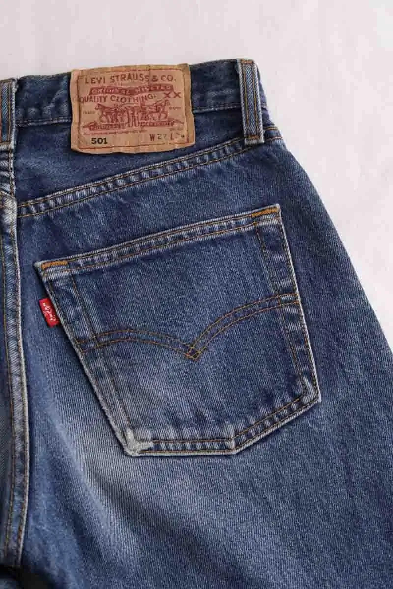 Jean droit Levi's 501 Bleu en Coton