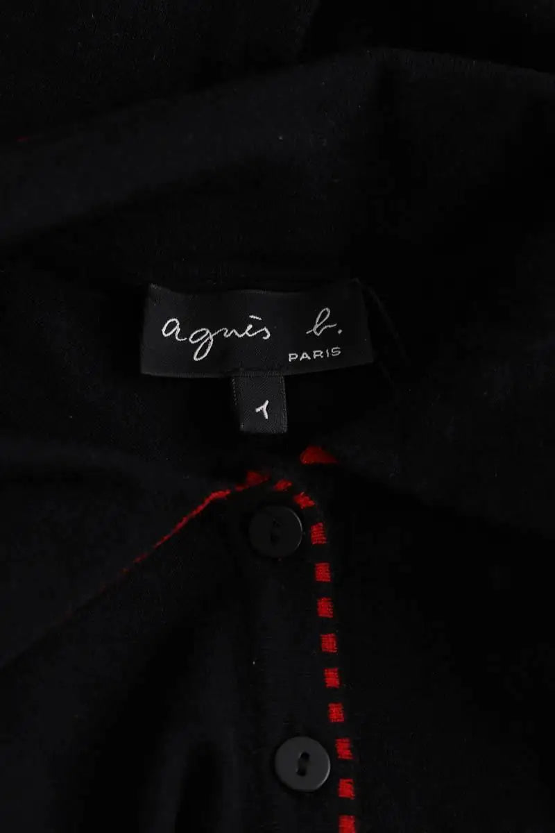 Top Agnès B. Noir en Laine