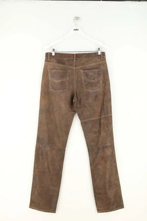 Pantalon droit Zadig & Voltaire John Marron en Cuir