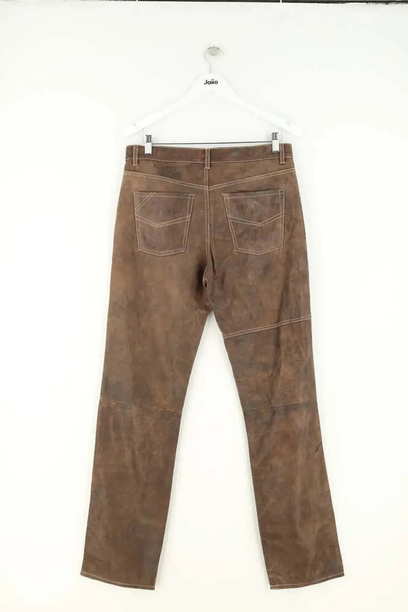 Pantalon droit Zadig & Voltaire John Marron en Cuir