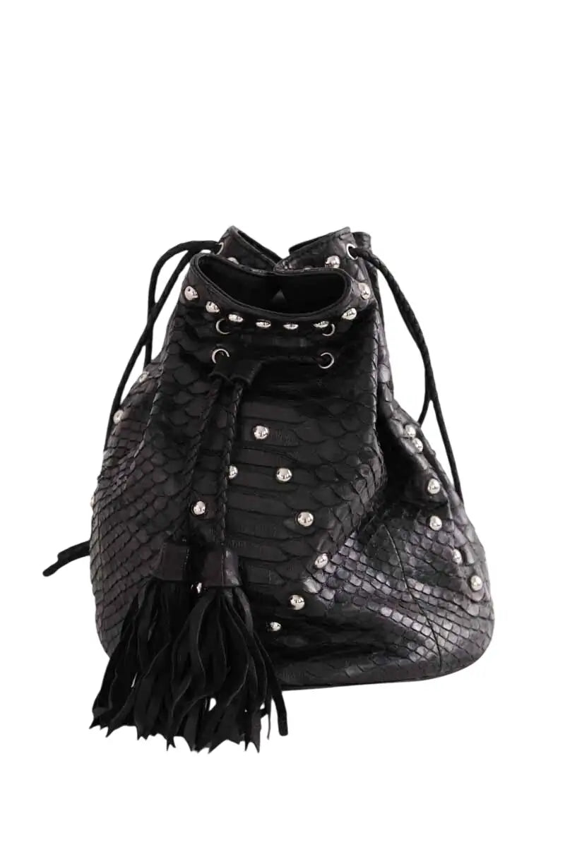 Sac Seau Claris Virot Noir en Cuirs exotiques - Seconde Main