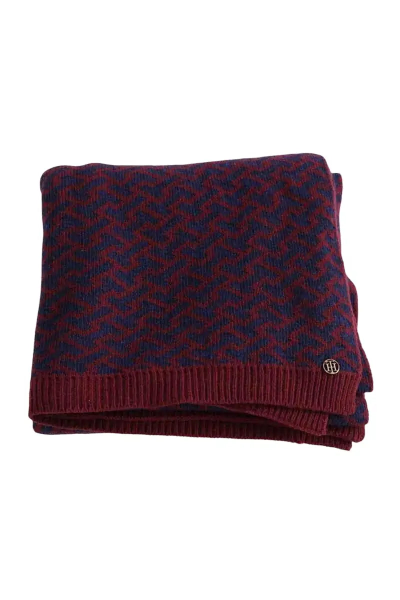 Écharpe Tommy Hilfiger Bordeaux en Laine - Seconde Main
