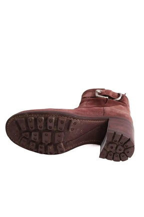 Boots à boucles Free Lance Bordeaux en Daim
